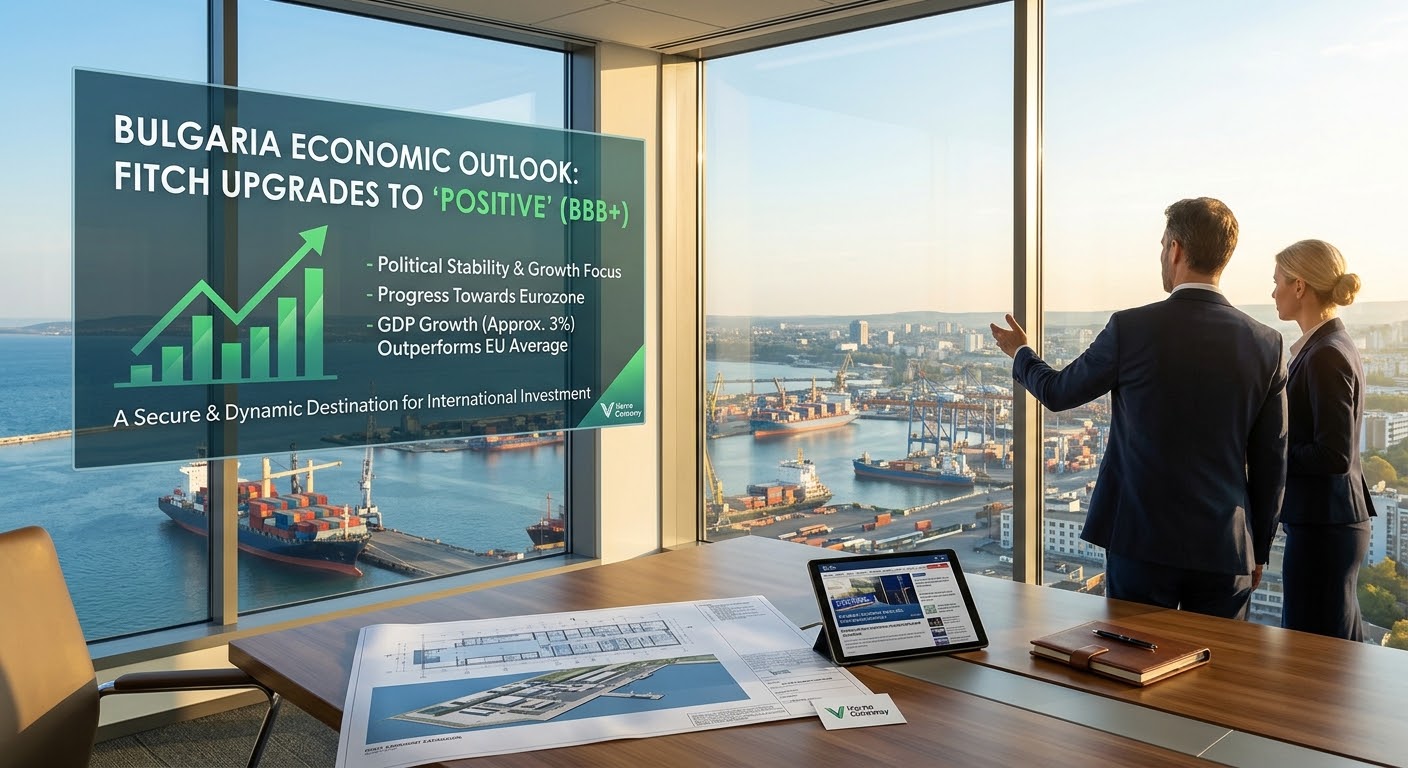 Panorama del porto di Varna: Fitch migliora l'outlook della Bulgaria a 'positivo'
